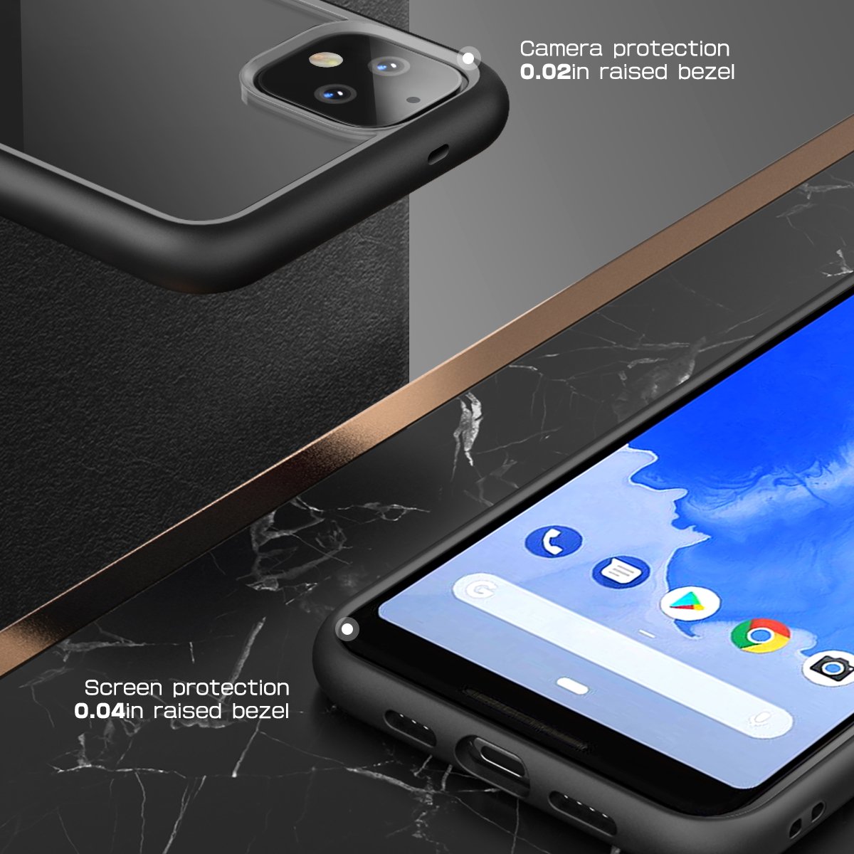 Google Pixel 4 Unicorn Beetle Style Clear Protective Case - Shockproof & Scratch Resistant Black Cover for Everyday Use, Work & Travel