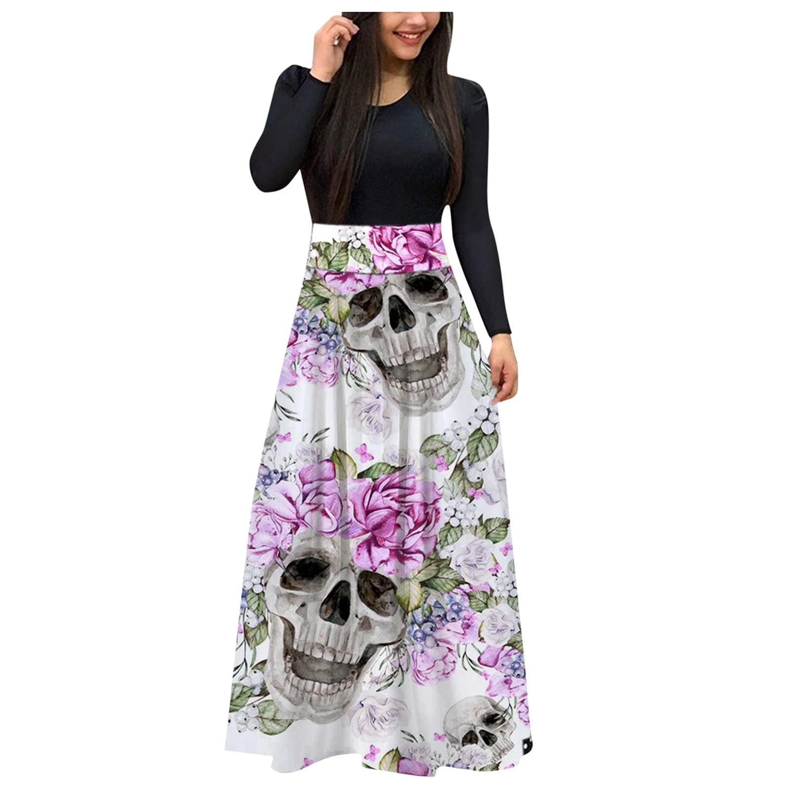 Plus Size Party Dresses for Women - Sexy Floral Long Sleeve Fall Dress for Halloween & Special Occasions | Elegant Evening Gowns for Curvy Women