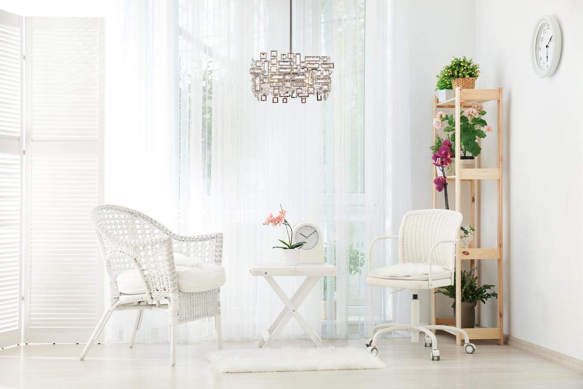 2100D18C/RC Picasso Collection 4-Light Clear Glass Pendant Lamp - 18