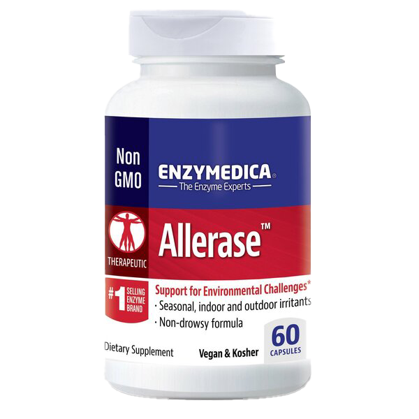 Enzymedica Allerase Digestive Enzyme Supplement - 60 Capsules for Food Intolerance & Digestive Support | Ideal for Sensitive Stomachs & Bloating Relief