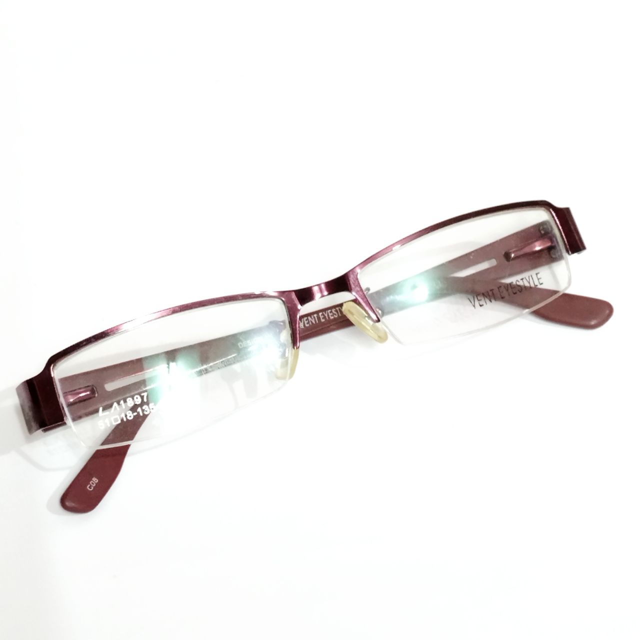 Wine Red Rectangle Supra Spectacle Frame Glasses LA1897 - Stylish & Durable Eyewear for Men & Women - Perfect for Reading, Driving & Fashion Accessories