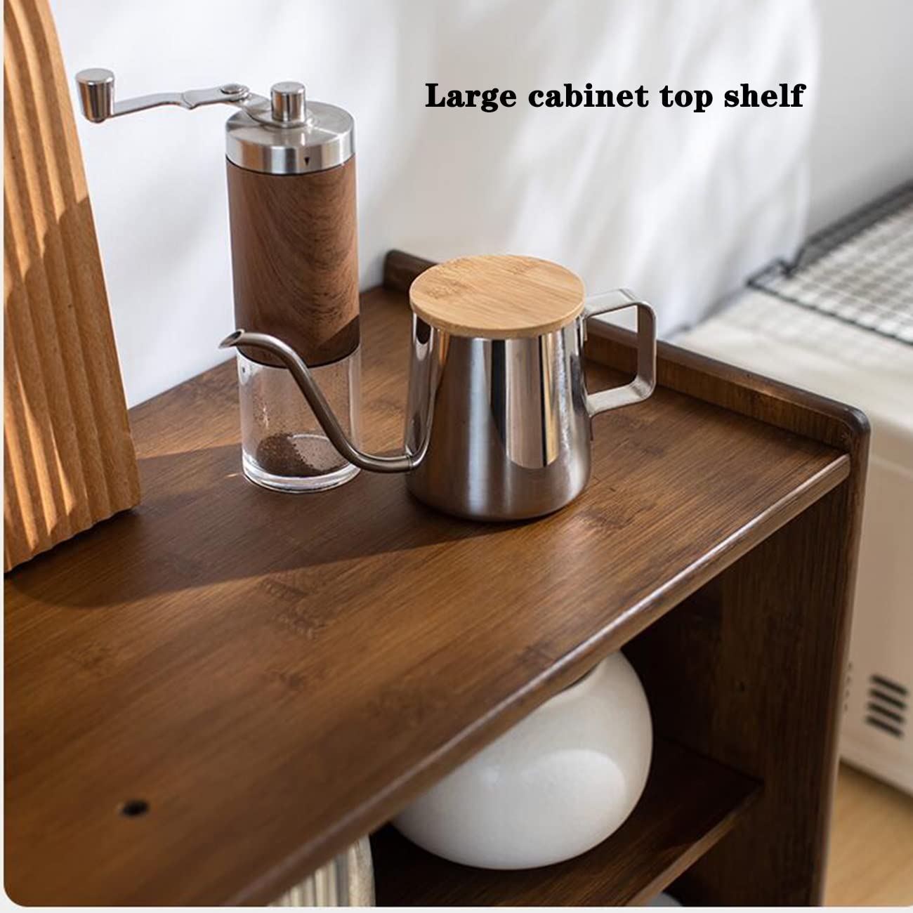 Multifunctional Wall Cabinet for Living Room, Kitchen & Study - Spice Storage, Cutlery Organizer, Cup Holder (Brown, 77x39x28cm) - Perfect for Entryway, Pantry & Home Office Organization