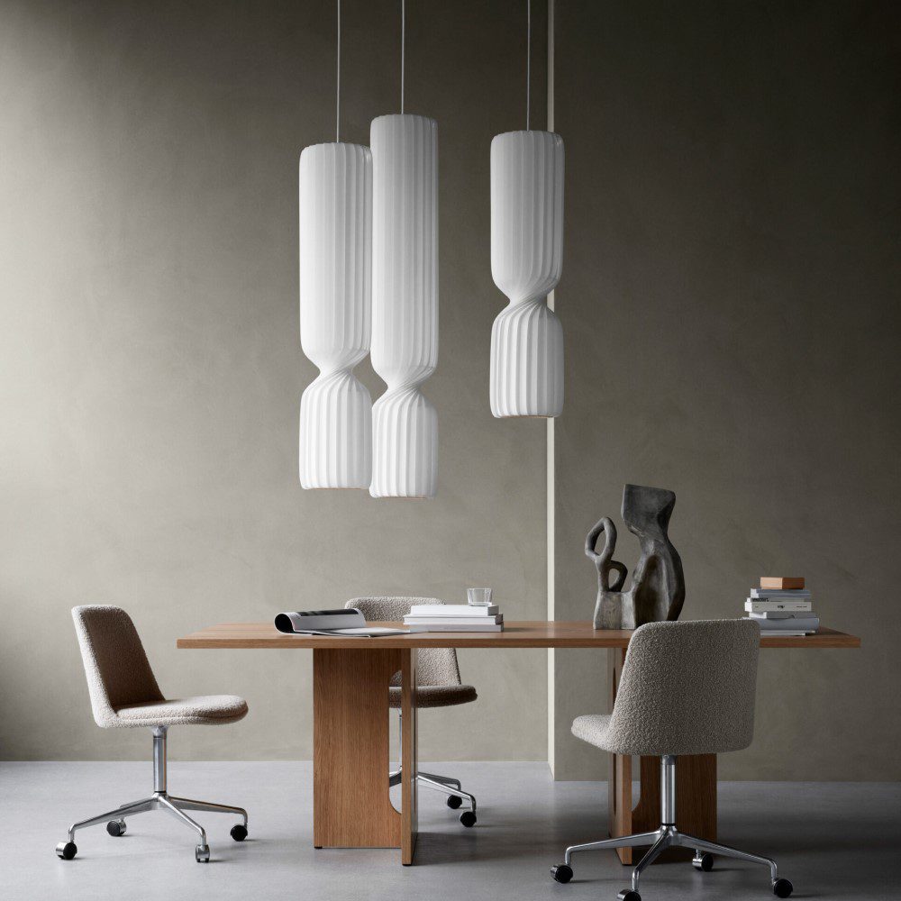 TOM ROSSAU TR41 Pendant Light – White PC/Non-Woven Fabric, 3 Sizes Available – Perfect for Dining Room, Kitchen Island & Modern Home Decor