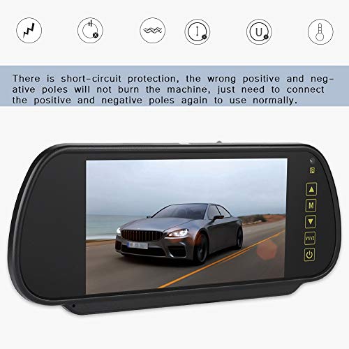 Annadue 7 Inch Auto Dimming LCD Rearview Mirror with Monitor - HD Display, Anti-Glare, Wide View Angle for Cars, Trucks, SUVs - Perfect for Night Driving and Parking Assistance