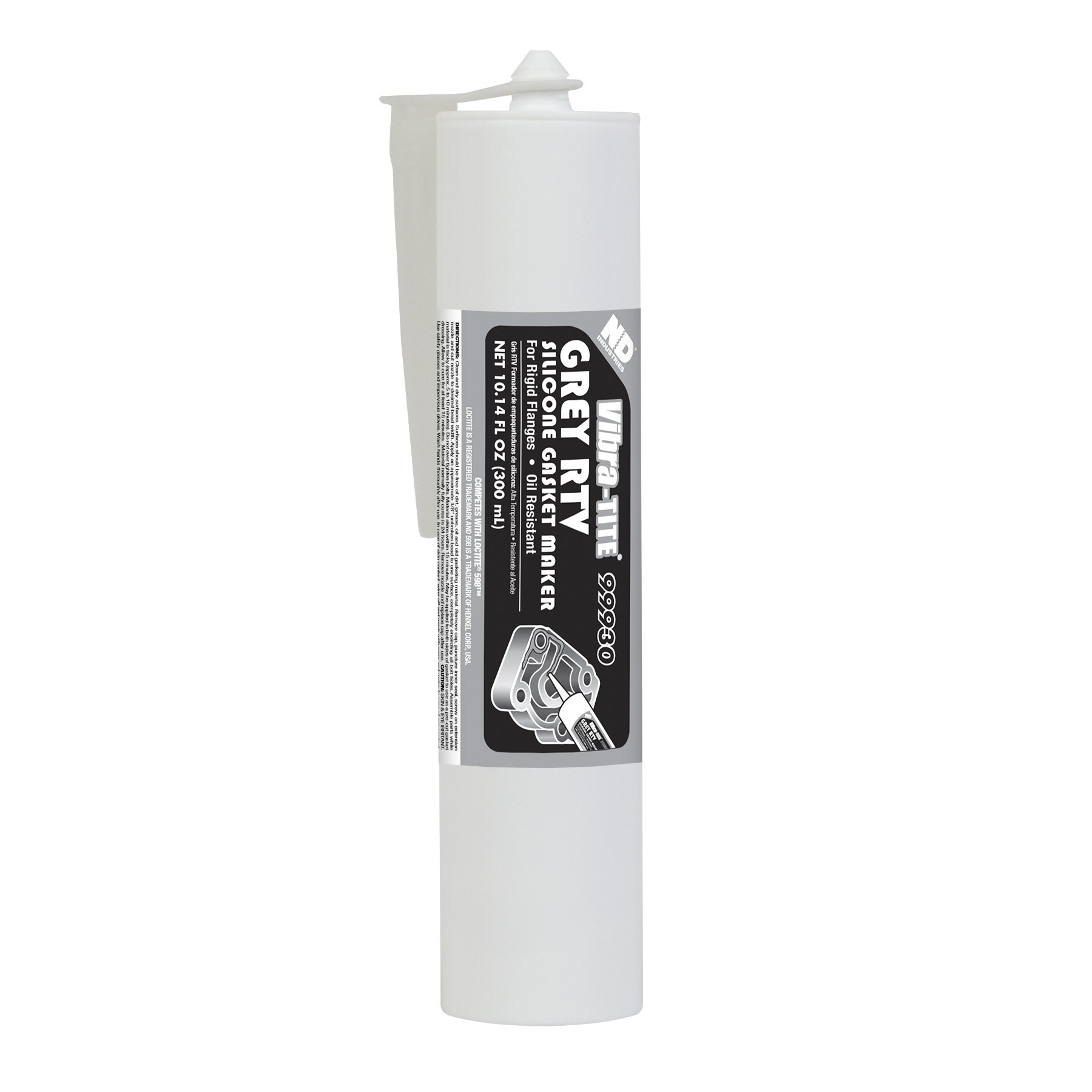 Vibra-TITE 99930 999 RTV Silicone Gasket Maker - 300 mL Cartridge, High-Temperature Grey Sealant for Automotive, Marine & Industrial Use