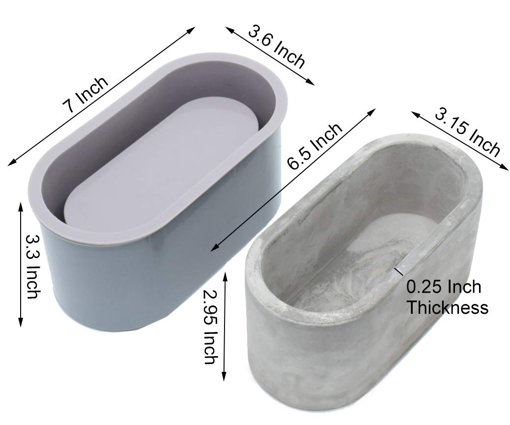 Premium Silicone Planter Mold for DIY Cement Flower Pots - Oval Concrete Mold for Candle Holders & Vessels - Perfect for Home Decor, Garden Projects, and Handmade Gifts