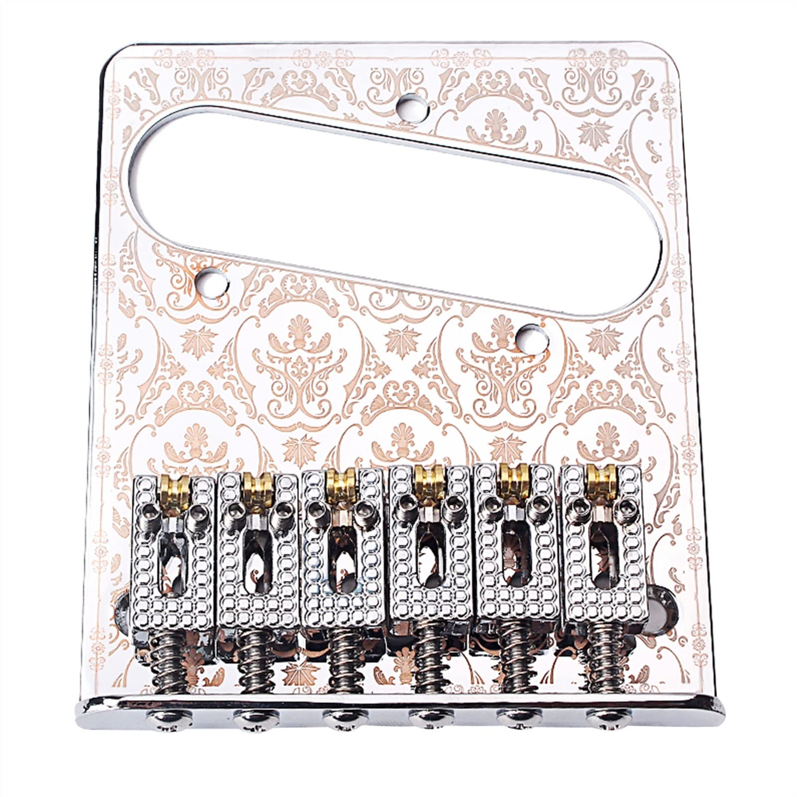 Premium Electric Guitar Bridge - Hand-Carved Saddle Tailpiece Plate for Luthiers & Musicians (Silver) | Perfect for Guitar Repair, Custom Builds & Professional Setups