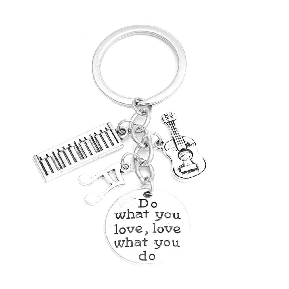 PRETYZOOM Musical Instrument Keychains - Guitar & Piano Note Key Rings for Music Lovers, Perfect Graduation Gift for Conservatory & Music Academy Students | Great for Backpacks, Keychains & Gift Giving