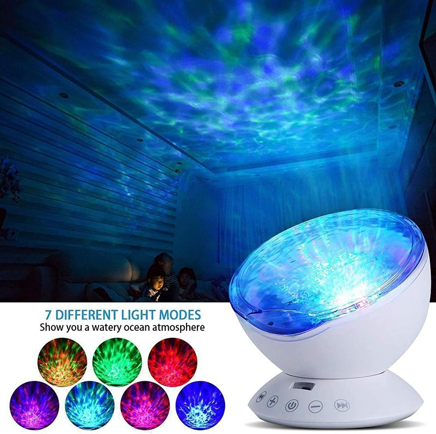 Galaxy Projector Light for Bedroom - Ocean Wave Night Light with Remote Control & White Noise Sound Machine - Perfect for Kids, Adults, Nursery, Meditation & Relaxation - Ideal Gift for Birthday, Christmas (Blue)