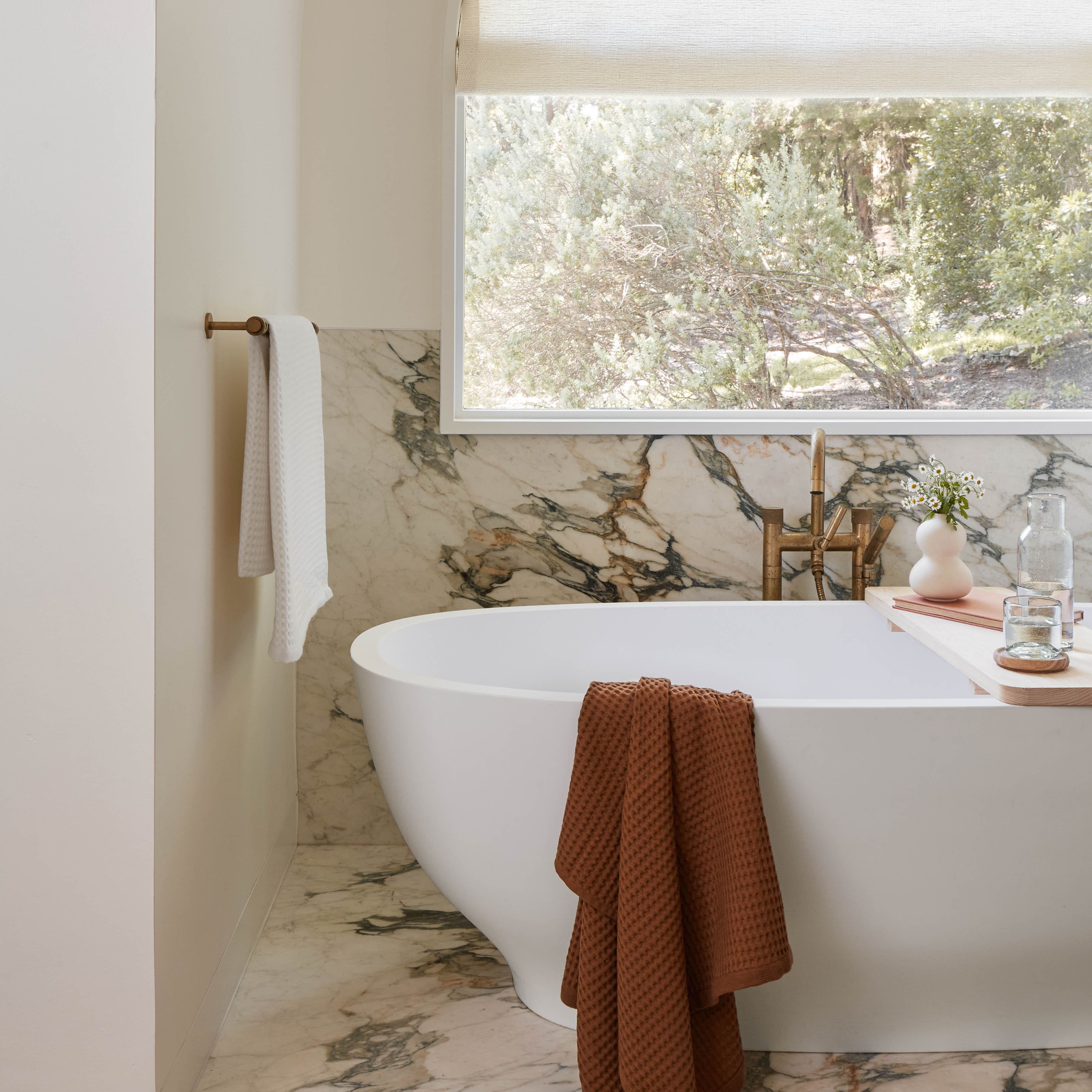 Mara Organic Waffle Bath Towel Set - 100% Cotton, Ultra Soft & Absorbent - Perfect for Spa, Bathroom & Luxury Home Use