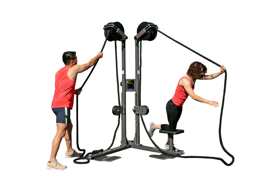 Ropeflex RX2500 D Dual Station Rope Trainer - Professional Grade Ski Rope Training Equipment for Home & Gym Use - Perfect for Skiing, CrossFit, and Strength Training Workouts