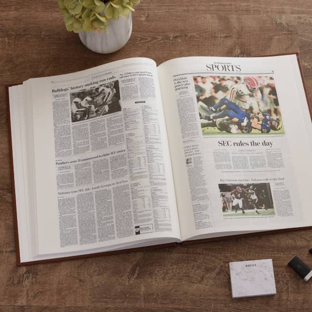 Personalized College Football Newspaper History Book - A3 Large Deluxe Hardcover for Fans, Alumni & Students | Unique Sports Memorabilia Gift for Graduation, Game Day & Home Decor
