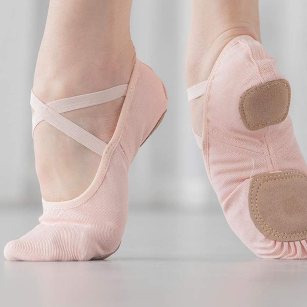 EXCEART Modern Canvas Ballet Dance Shoes for Girls & Kids - Soft Sole, Foldable, Non-Slip Leather Slippers - Perfect for Ballet Practice, Dance Classes, and Indoor Performances