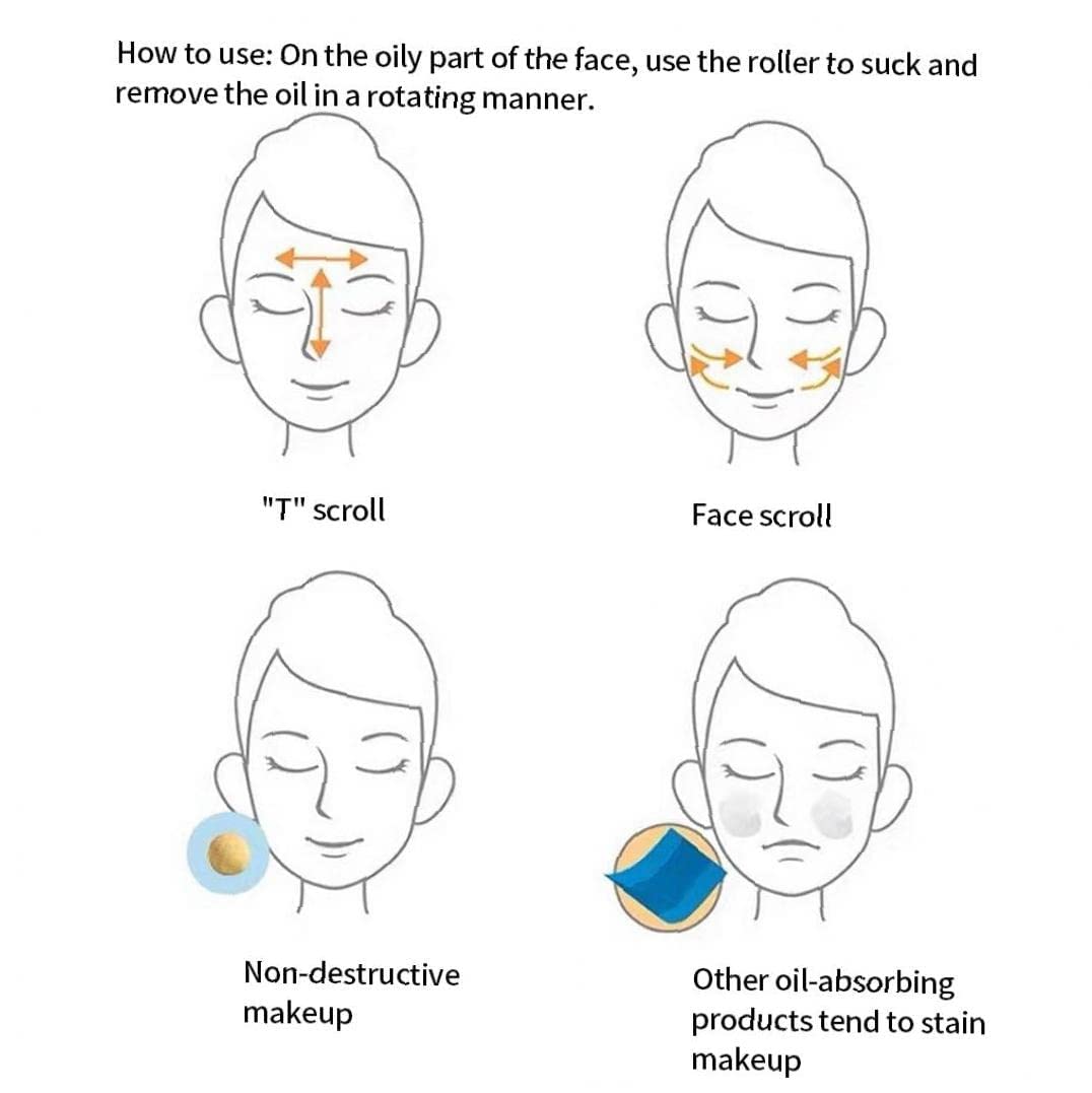 Oil Control Face Roller - Double Headed Volcanic Stone Roller for Oily Skin, Portable & Reusable Oil Absorbing Beauty Tool - Perfect for Daily Skincare, Travel & On-the-Go Makeup Touch Ups