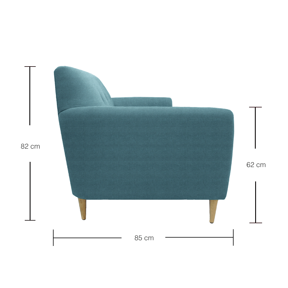 Alto 3-Seater Sofa with AquaClean Fabric | Modern Living Room Furniture for Home & Office | Perfect for Small Spaces & Family Gatherings