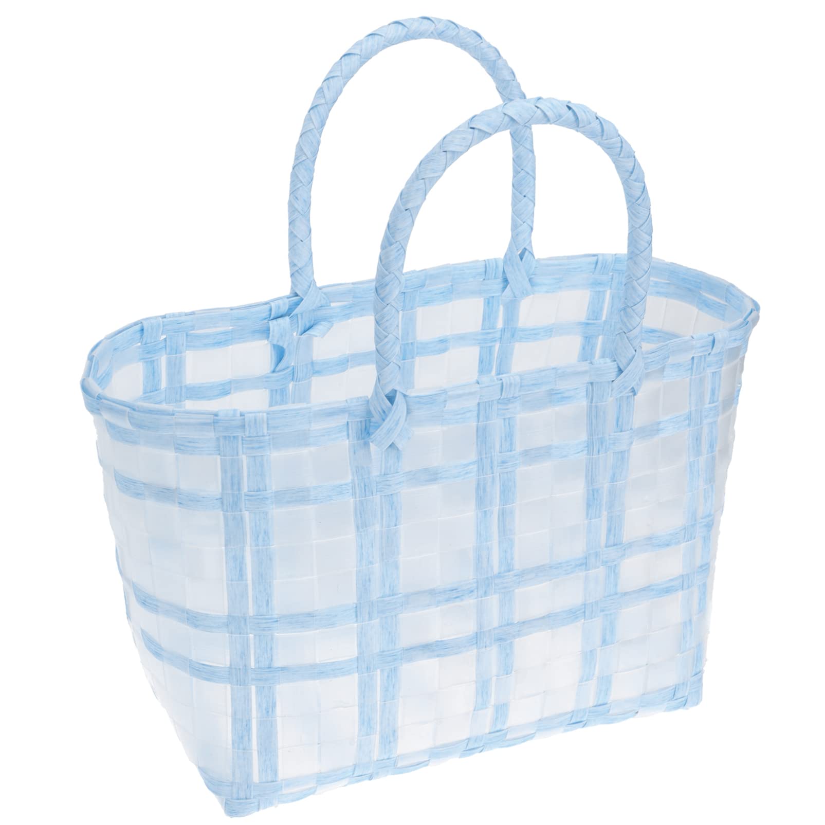 Waterproof Woven Hand Basket - Stylish Tote Storage Bag for Groceries, Fruits, Vegetables, Eggs & Household Items | Perfect for Shopping, Picnics & Home Organization