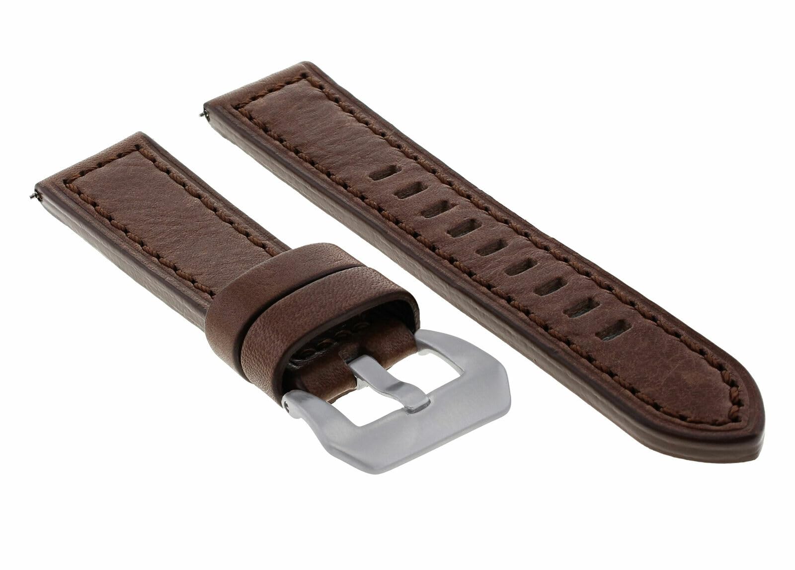 24mm Buffalo Leather Watch Band Strap for Breitling Super Ocean Bentley - Dark Brown Replacement Watch Strap | Durable & Comfortable for Diving, Business & Casual Wear