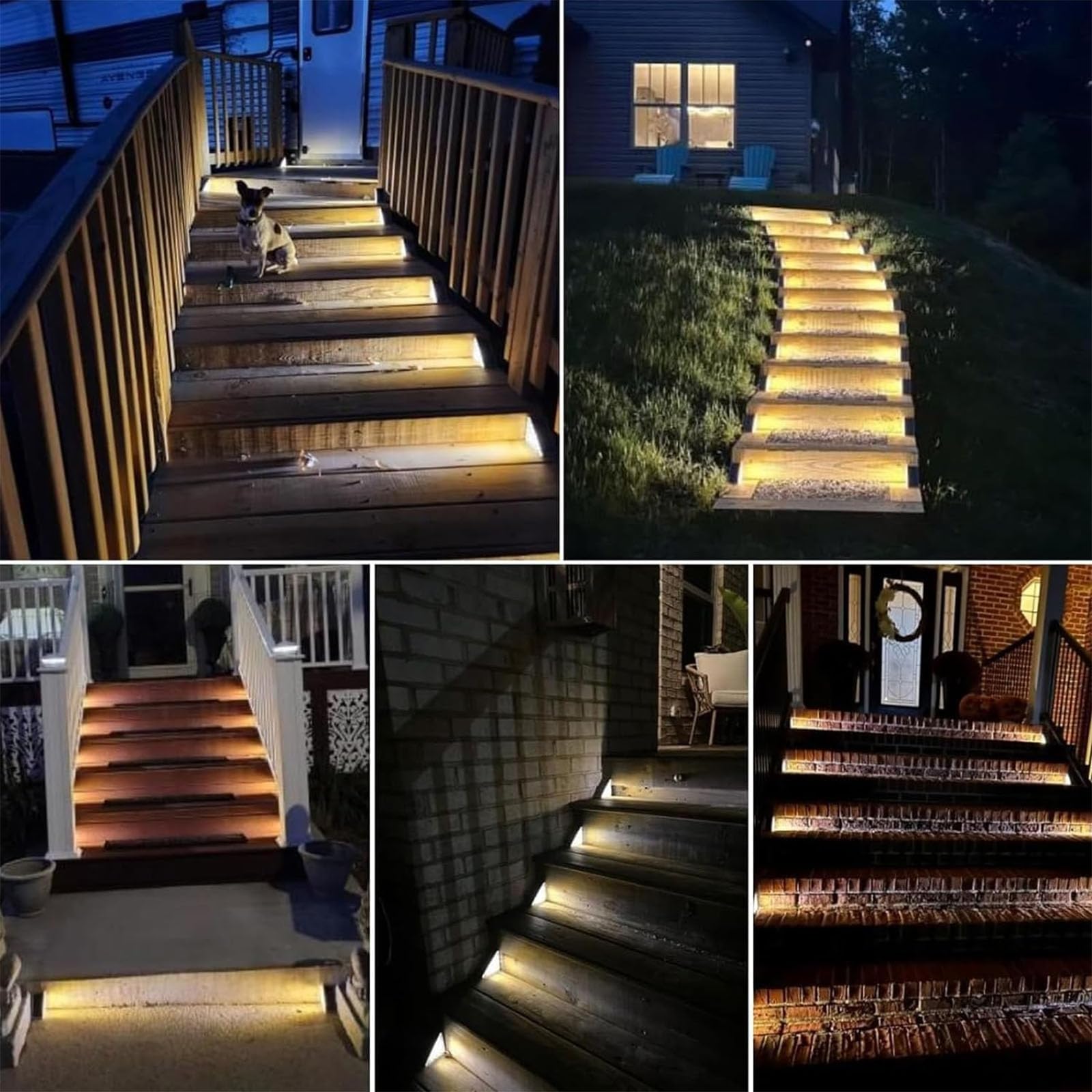 Outdoor Solar Step Lights - Waterproof Warm White Stair Lights for Instant Curb Appeal (2 Pack) | Perfect for Garden Pathways, Deck Stairs & Porch Steps