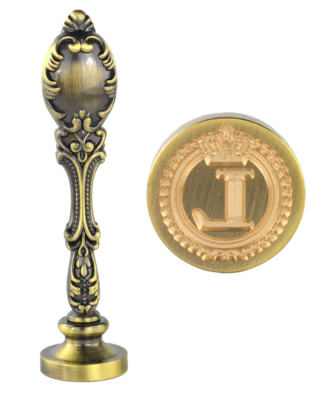 Samyo Vintage Bronze Wax Seal Stamp - Custom Initial Letter for Wedding Invitations, Diplomas & Romantic Letters - Old-Fashioned Alphabet Wax Sealer (Large)