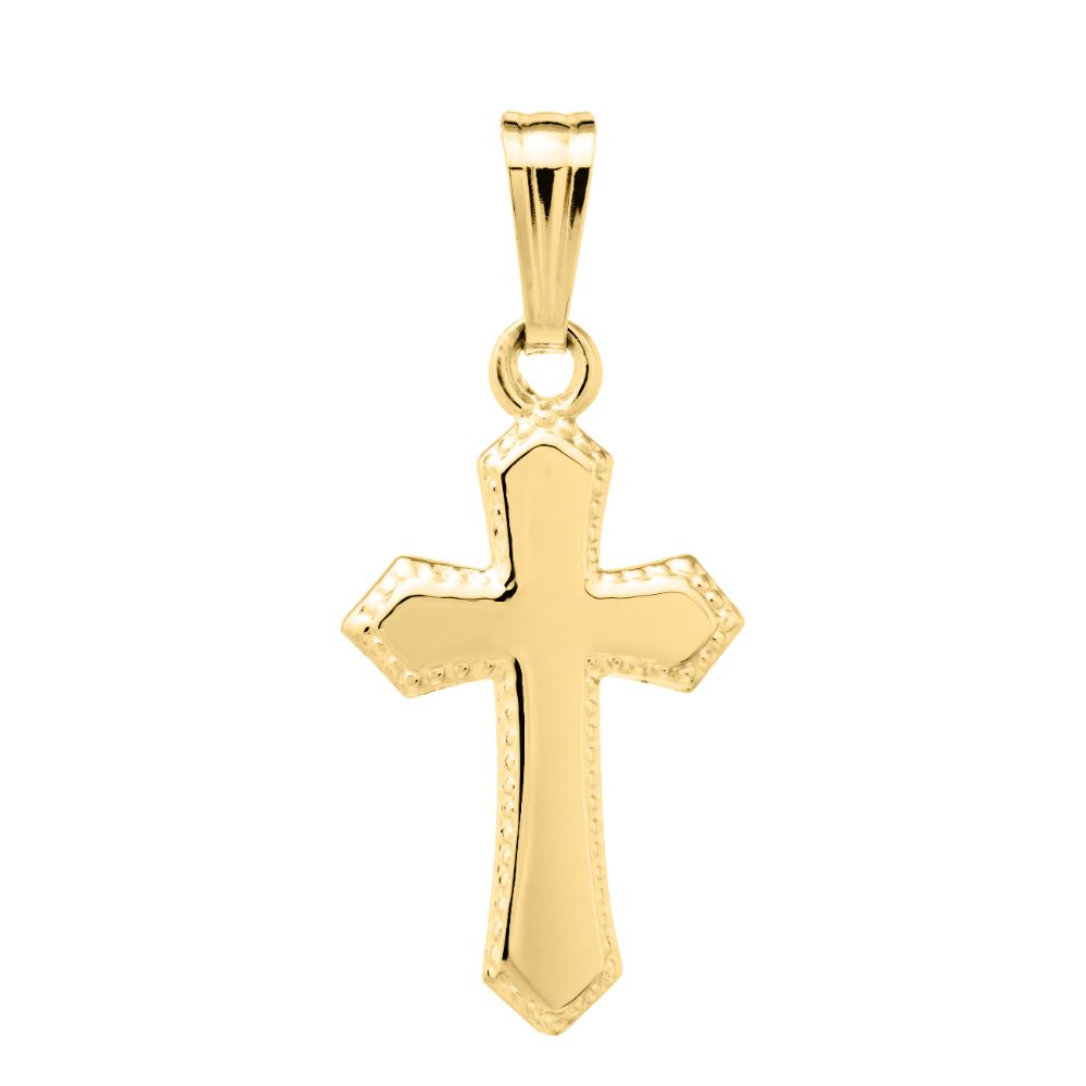 14K Gold Kids Cross Pendant Necklace - 15