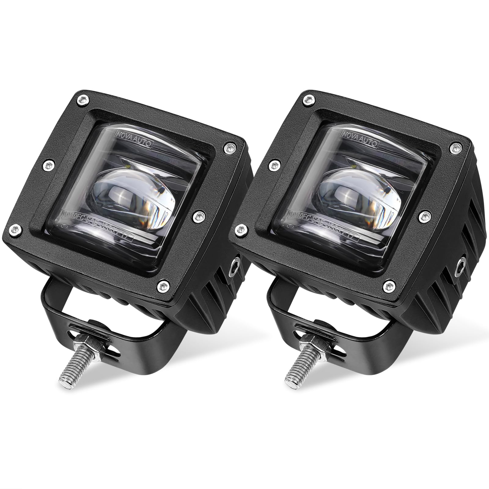 2Pcs 3 Inch SAE DOT Approved LED Fog Light Pods - Square Off-Road Driving Lights for Trucks, Wrangler JK, Nissan, Ram 4x4, Tacoma, Motorcycle & Boat - Perfect for Night Driving, Foggy Conditions & Off-Road Adventures