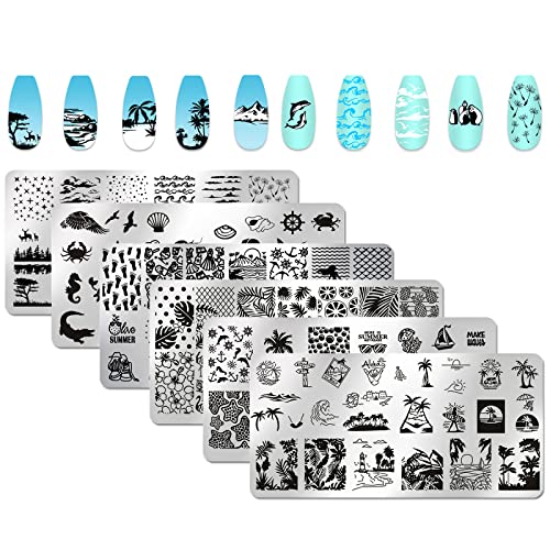 Seaside Scenery Nail Stamping Plate