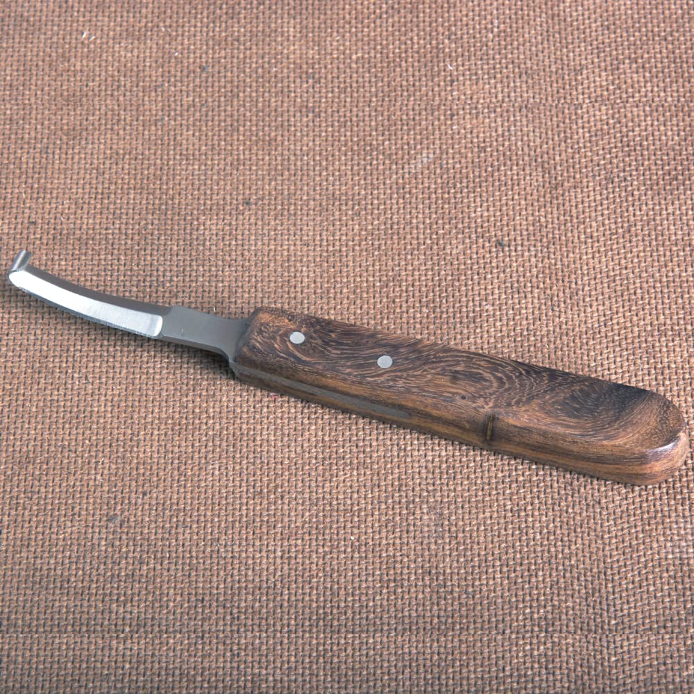 HILASON Professional Farrier Hoof Knife with Steel Blade & Wooden Handle – Essential Horse Hoof Care Tool for Trimming, Shaping & Maintenance – Perfect for Equestrians, Farriers & Horse Owners