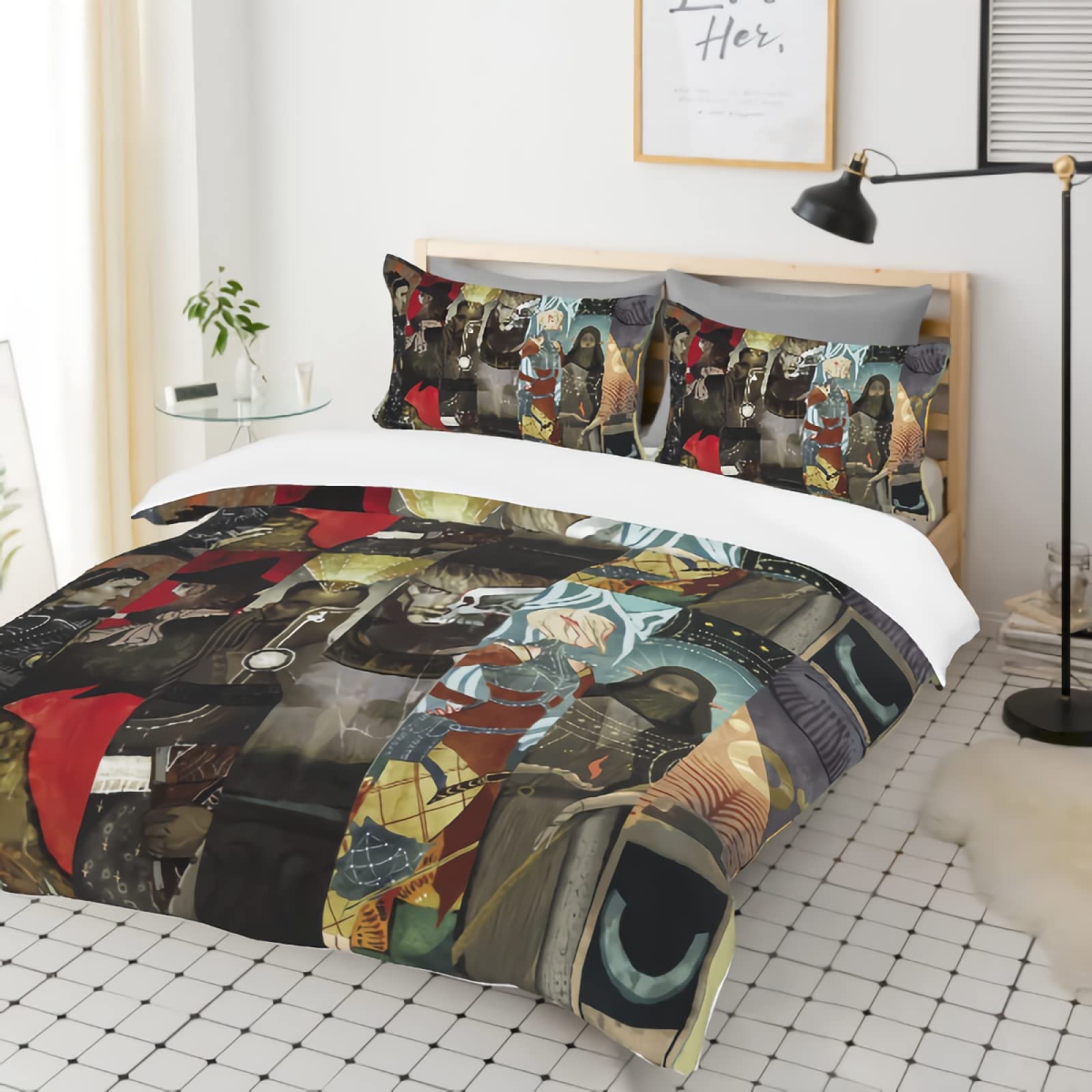 GREDBH King Tarot Card Duvet Cover Set - 3 Piece Bedding Set with 2 Pillowcases | 100% Soft Microfiber | Divination & Mystic Design | Perfect for Tarot Enthusiasts & Gothic Bedroom Decor