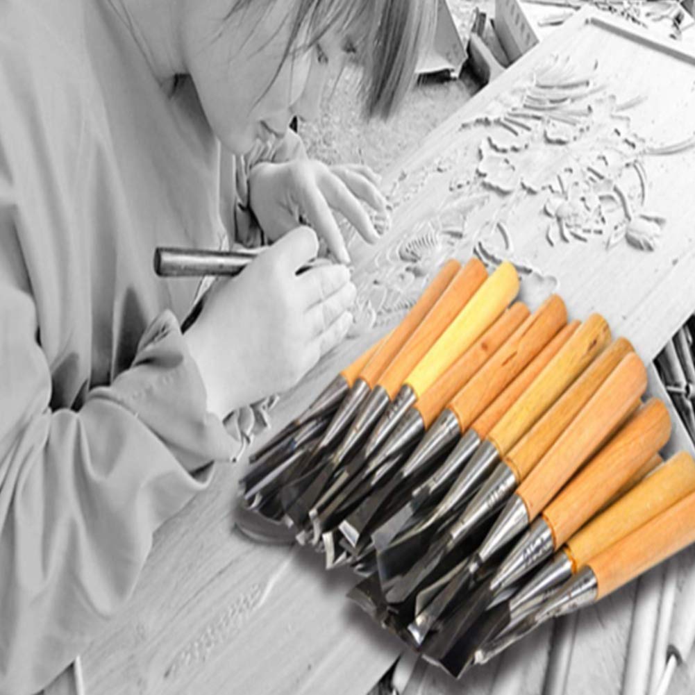 Professional Wood Carving Tools Set - 31 Pcs Woodworking Carving Knife Kit with Storage Case for DIY Sculpture, Wood Crafts & Furniture Making - Perfect for Beginners & Expert Carpenters