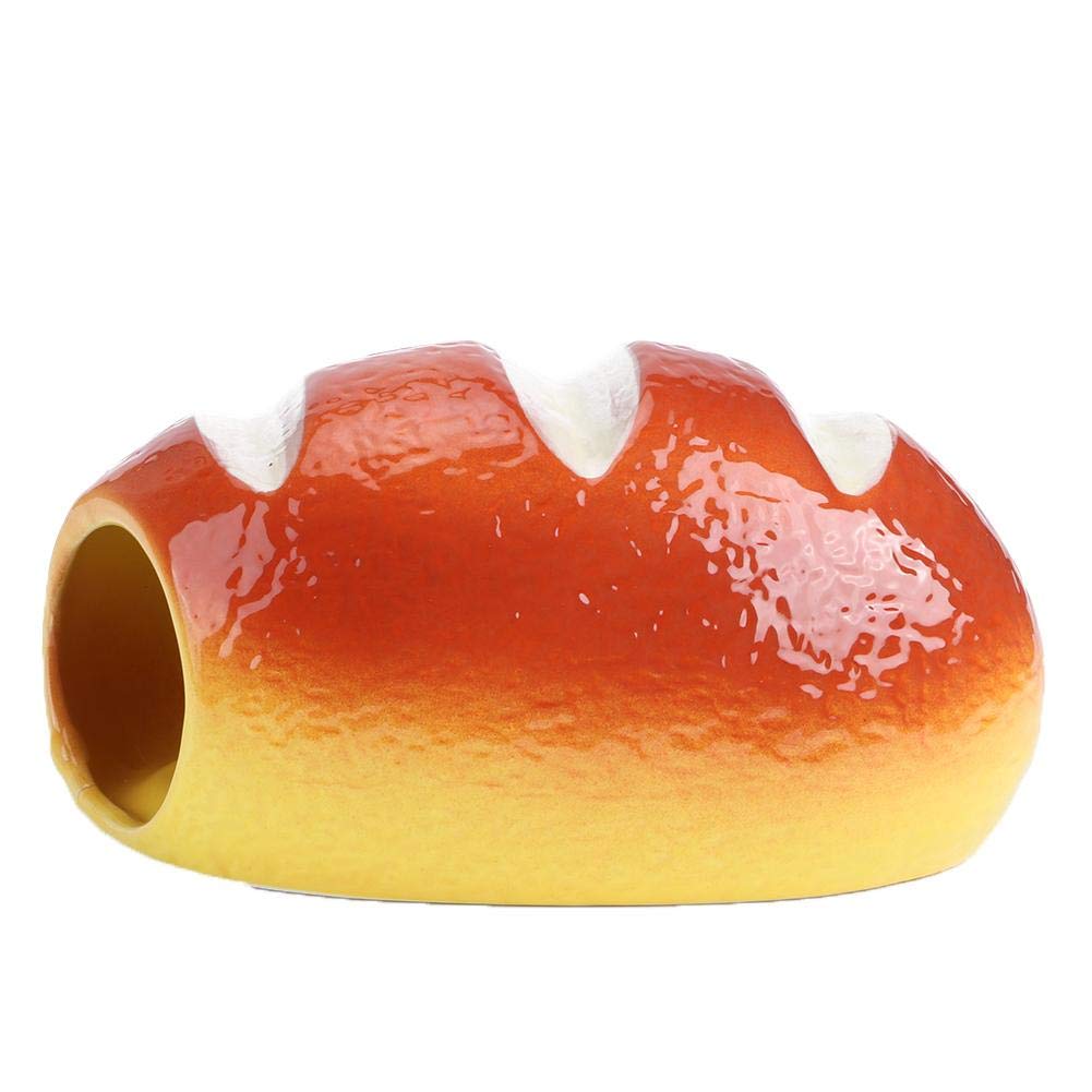 TOPINCN Ceramic Hamster Bed - Cute Bread-Shaped Small Animal House for Hamsters, Gerbils & Rats - Perfect Cozy Hideout for Pet Rodents (Small Size) | Ideal for Cage Decor & Sleeping Nest