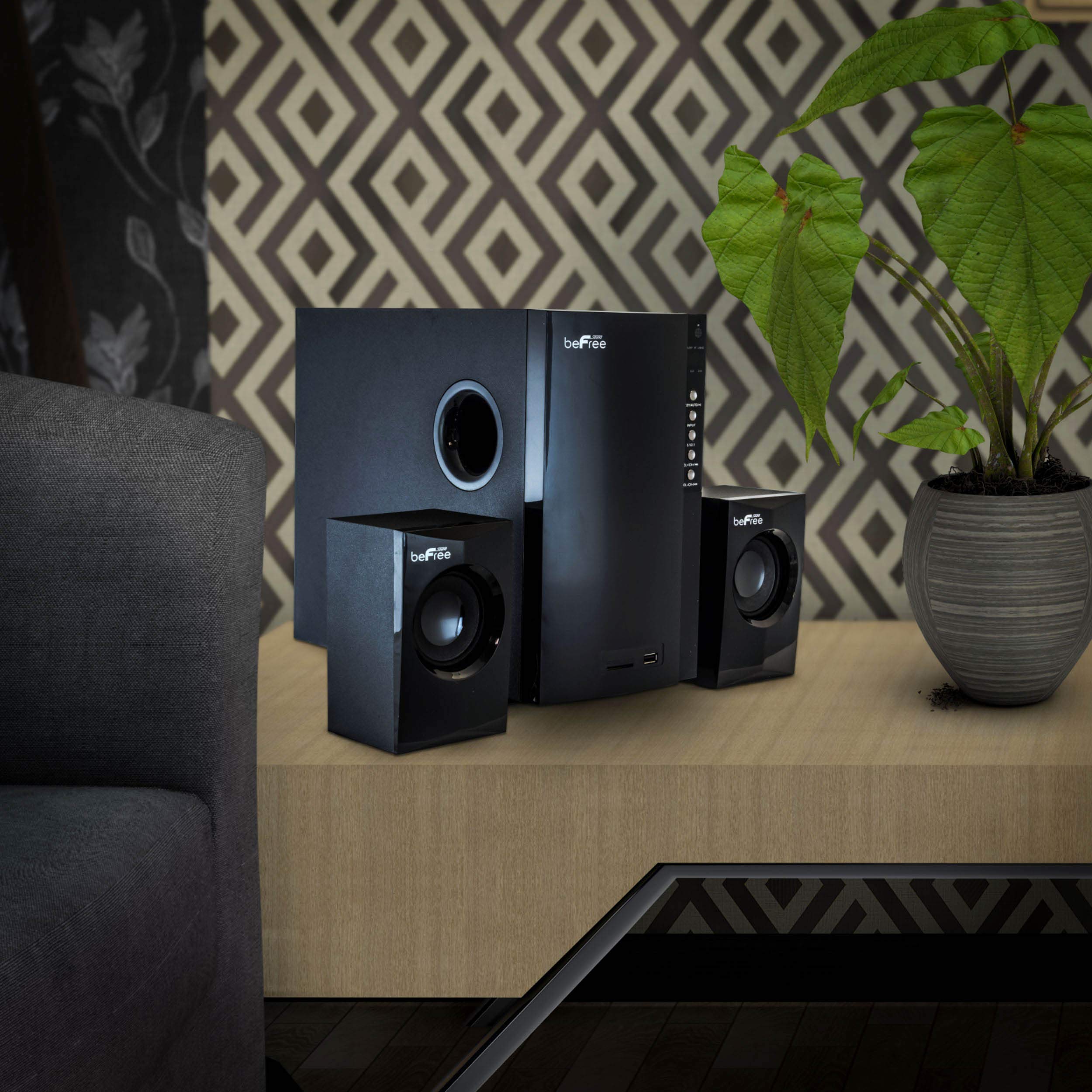 beFree Sound 5.1 Channel Bluetooth Surround Sound Speaker System - Wireless Home Theater Audio for Movies, Gaming & Music (Black)