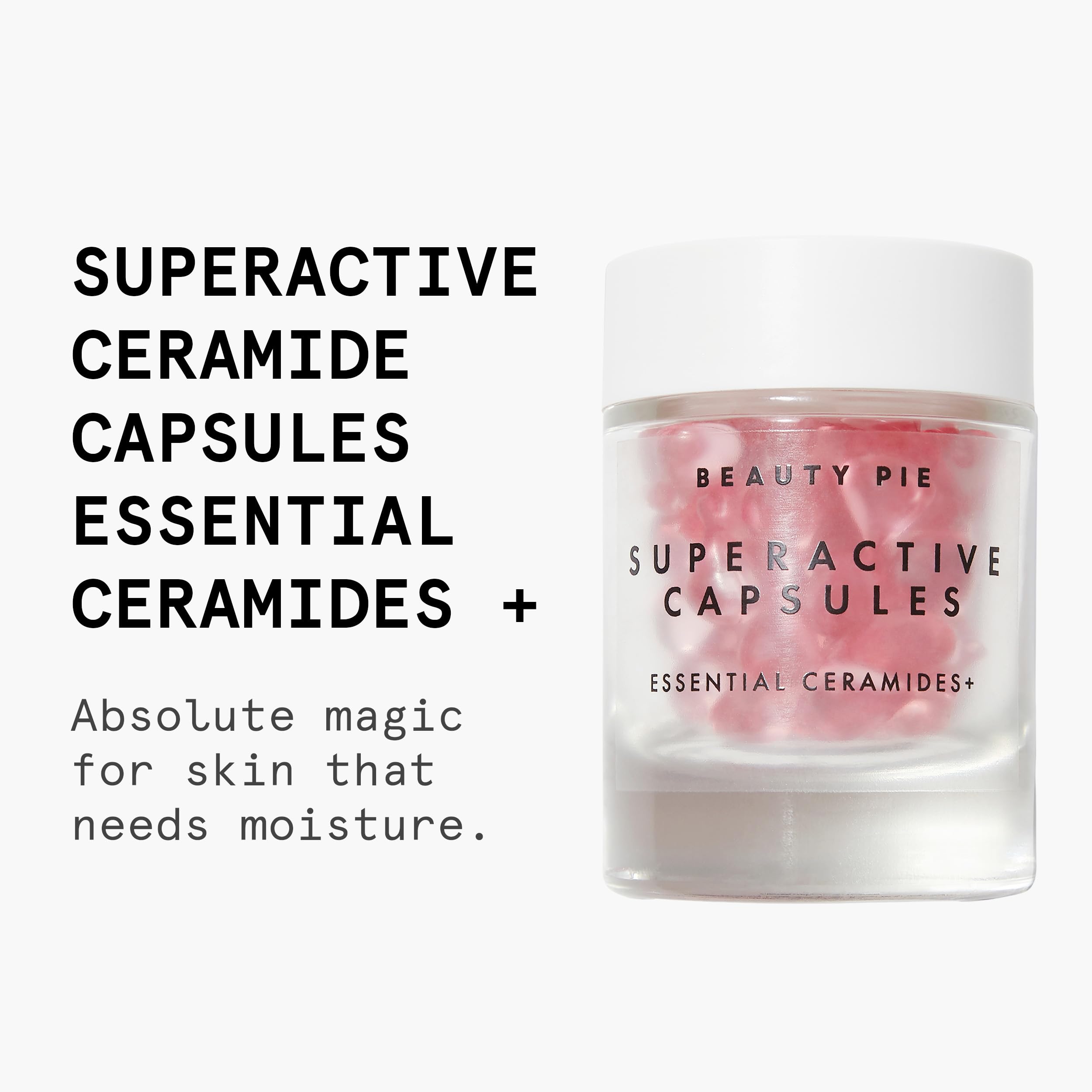 Beauty Pie Superactive Capsules with Essential Ceramides - Hydrating & Anti-Aging Skincare for a Healthy, Dewy Glow | Daily Moisturizing Treatment for Dry & Mature Skin