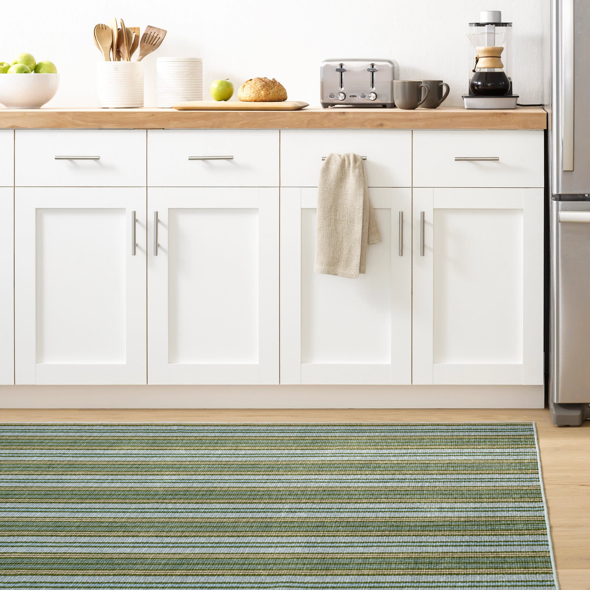 Caravan Stripe Machine Washable Rug - Soft & Durable Indoor/Outdoor Area Rug for Living Room, Bedroom, Patio - Easy Clean Striped Design Home Decor