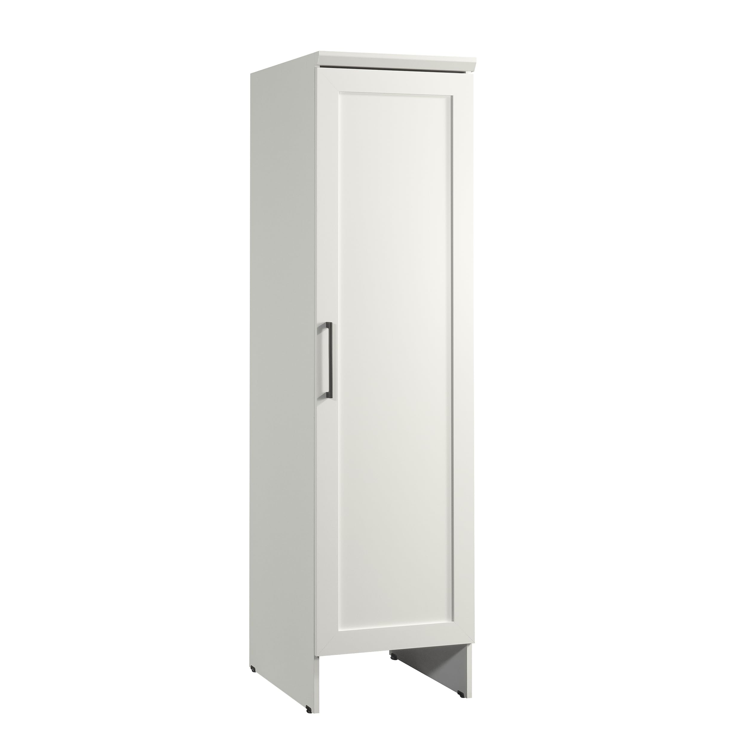 Sauder HomePlus Adjustable Shelf Kitchen Pantry Storage Cabinet - Single Door Laundry Organizer in Soft White | Space-Saving Solution for Small Kitchens, Bathrooms & Utility Rooms
