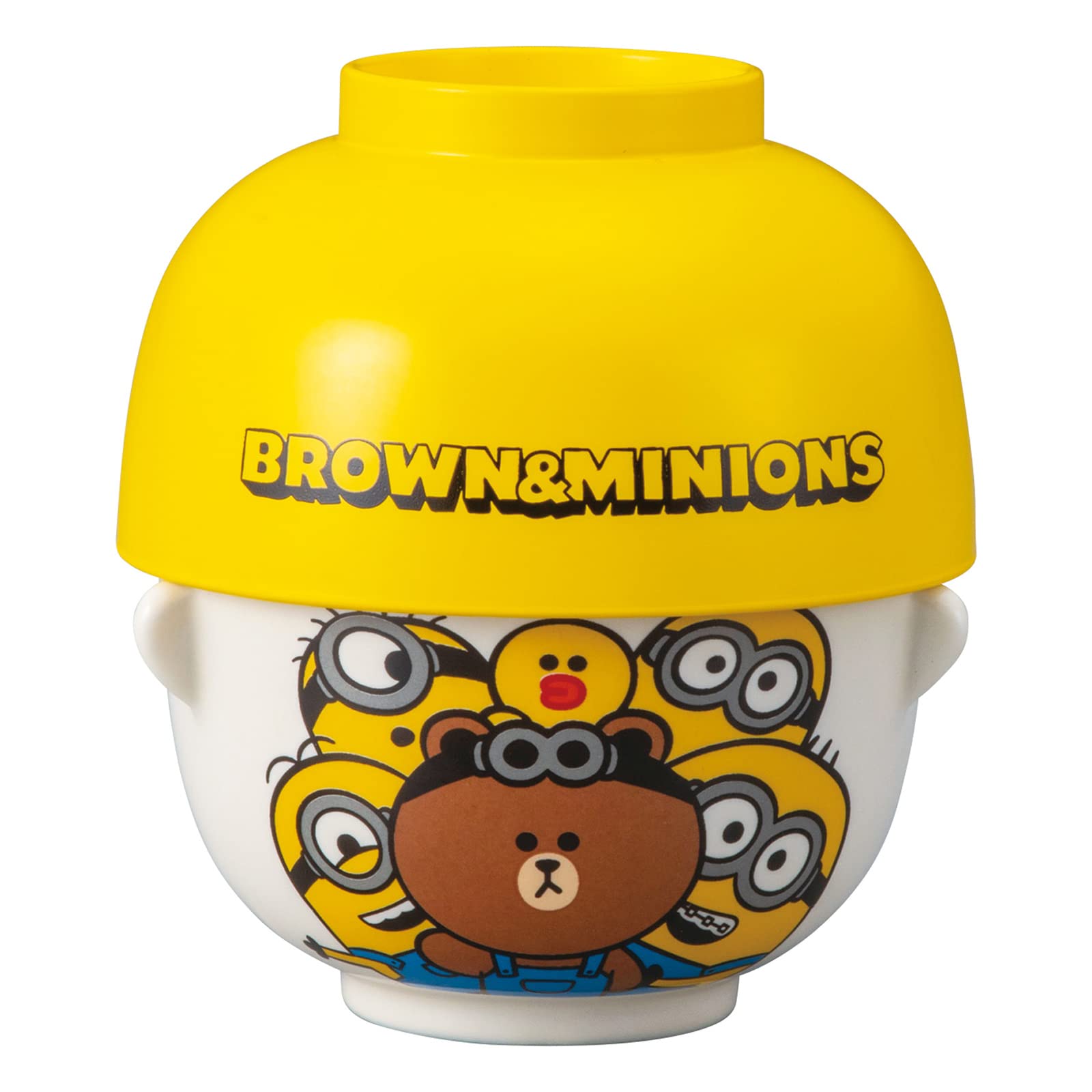 Sunart BROWN & MINIONS Ceramic Soup Bowl Set - 8.5 fl oz (250 ml) Mini Bowls for Kids, Cute Cartoon Character Design - Perfect for Soup, Cereal, Ice Cream & Kids Meals