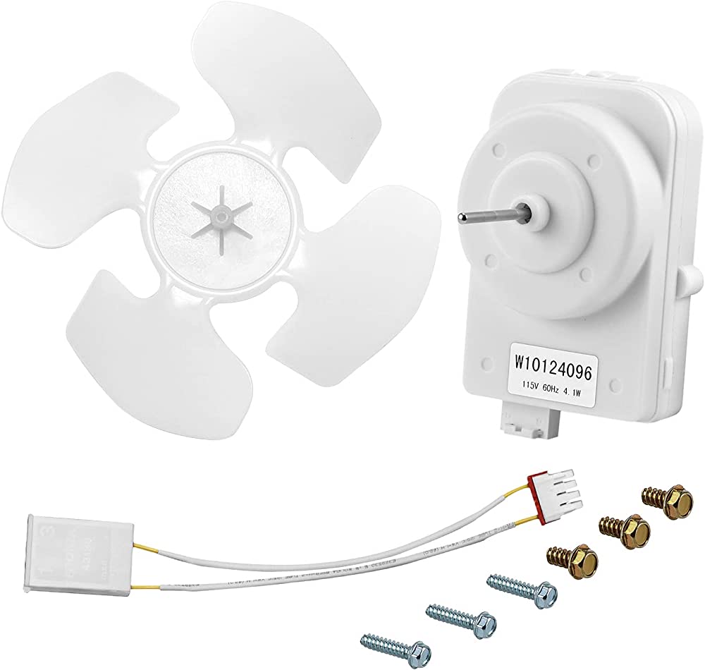 W10124096 Refrigerator Condenser Fan Motor Replacement Kit - Compatible with Whirlpool AP431865 & PS1957416 - Perfect for Cooling System Repair & Appliance Maintenance