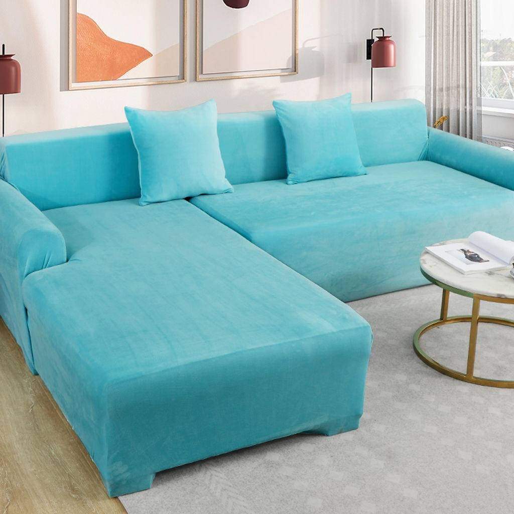 Stretchable Sofa Cover - Elastic L-Shaped Couch Slipcover with Anti-Slip Backing, Waterproof Furniture Protector for 190-230cm Sofa (1 Piece, Solid Color) - Perfect for Living Room, Home Theater & Guest Room Furniture Protection