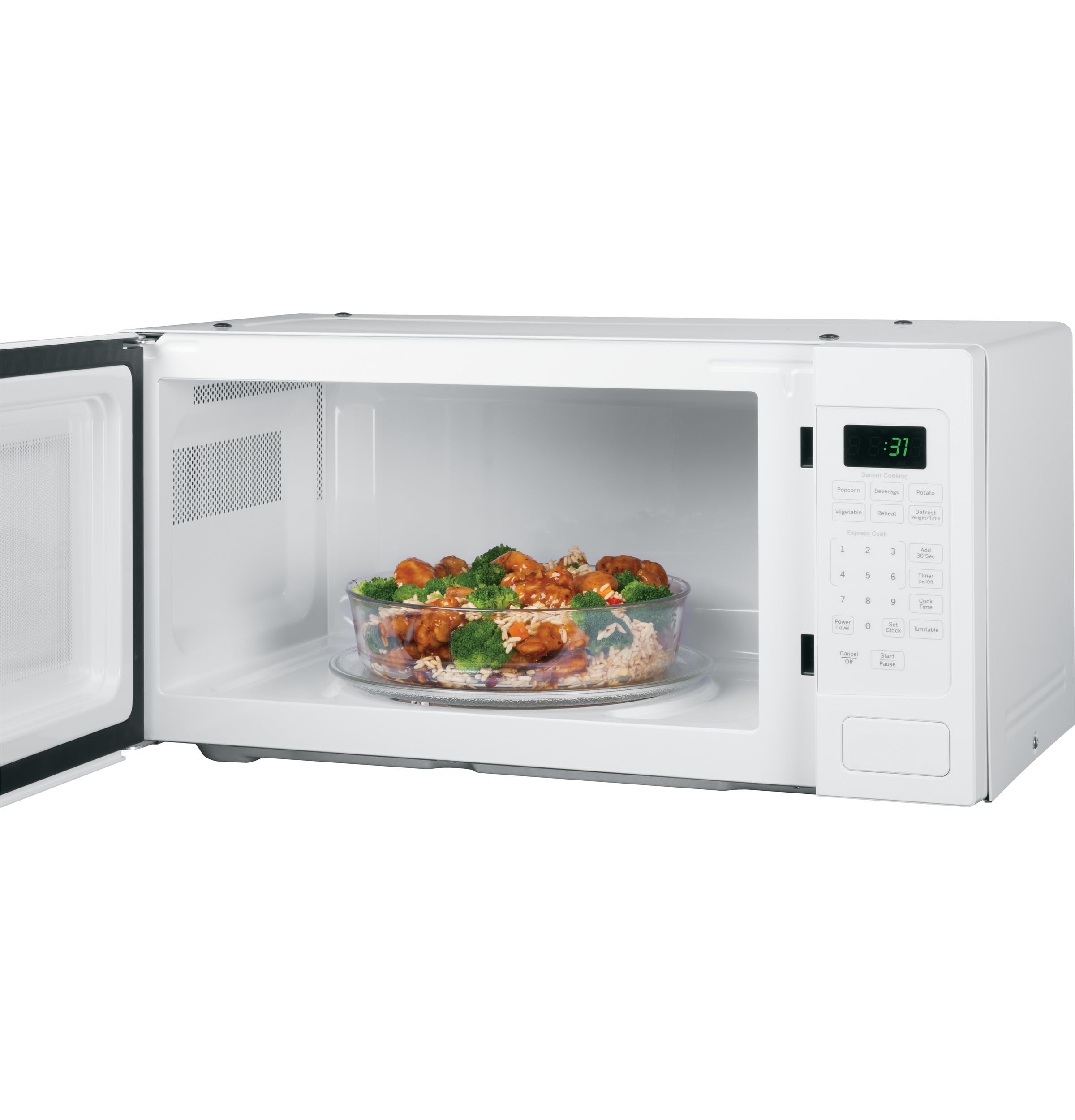 GE PEM31DFWW Profile Series 1.1 Cu. Ft. Countertop Microwave Oven - Compact & Fast Cooking for Small Kitchens, Dorms & Offices