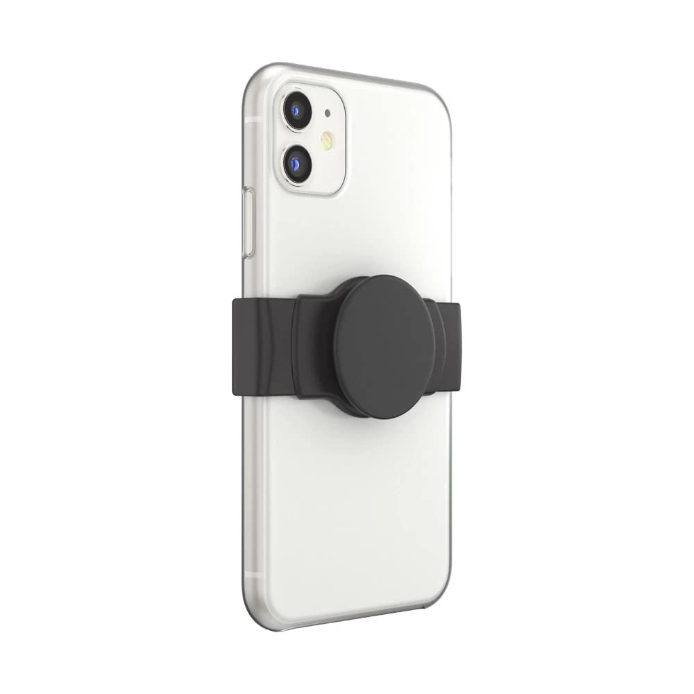 PopSockets Slide Phone Grip with Expanding Kickstand - Black Square Edge Phone Holder for iPhone, Samsung & Smartphones | Perfect for Watching Videos, Taking Selfies & Secure Grip While Commuting