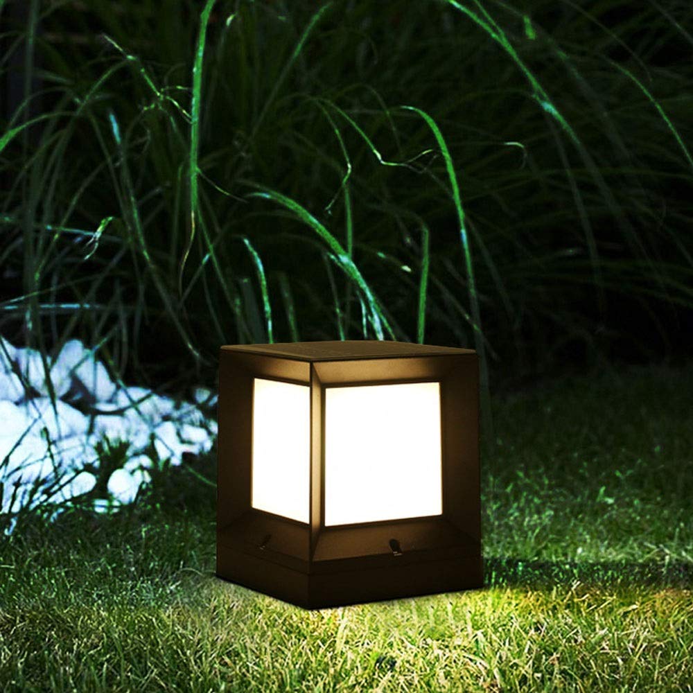 Solar Powered Outdoor Garden Lights - Waterproof Column Fence & Gate Pillar Lights for Villa, Community, Exterior Wall - Retro Industrial Style (Size XL) - Perfect for Pathways, Driveways, and Landscape Lighting