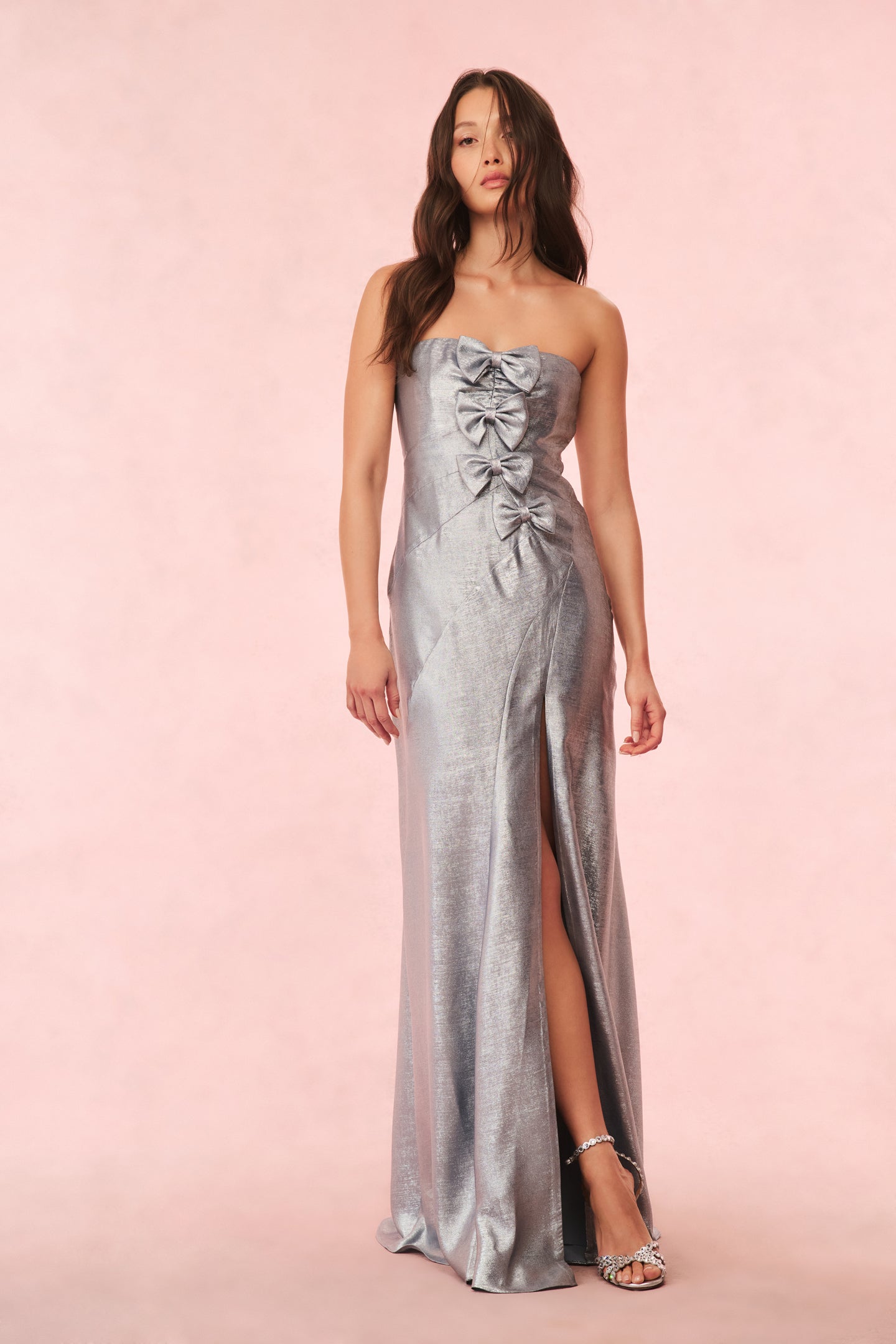 Elmina Strapless Metallic Gown - Elegant Evening Dress for Prom, Wedding & Formal Events | Shimmering Sequin Bridesmaid Gown for Special Occasions
