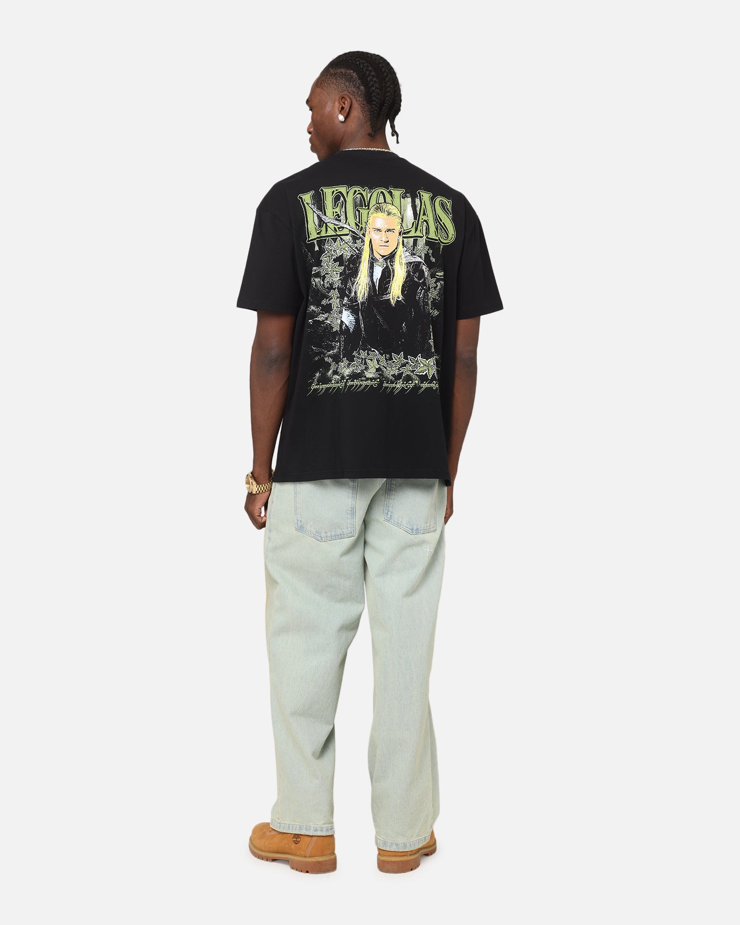 Lord of the Rings Legolas Graphic T-Shirt - Black Cotton Tee for Men | Themed Movie Merchandise & Cosplay Outfit