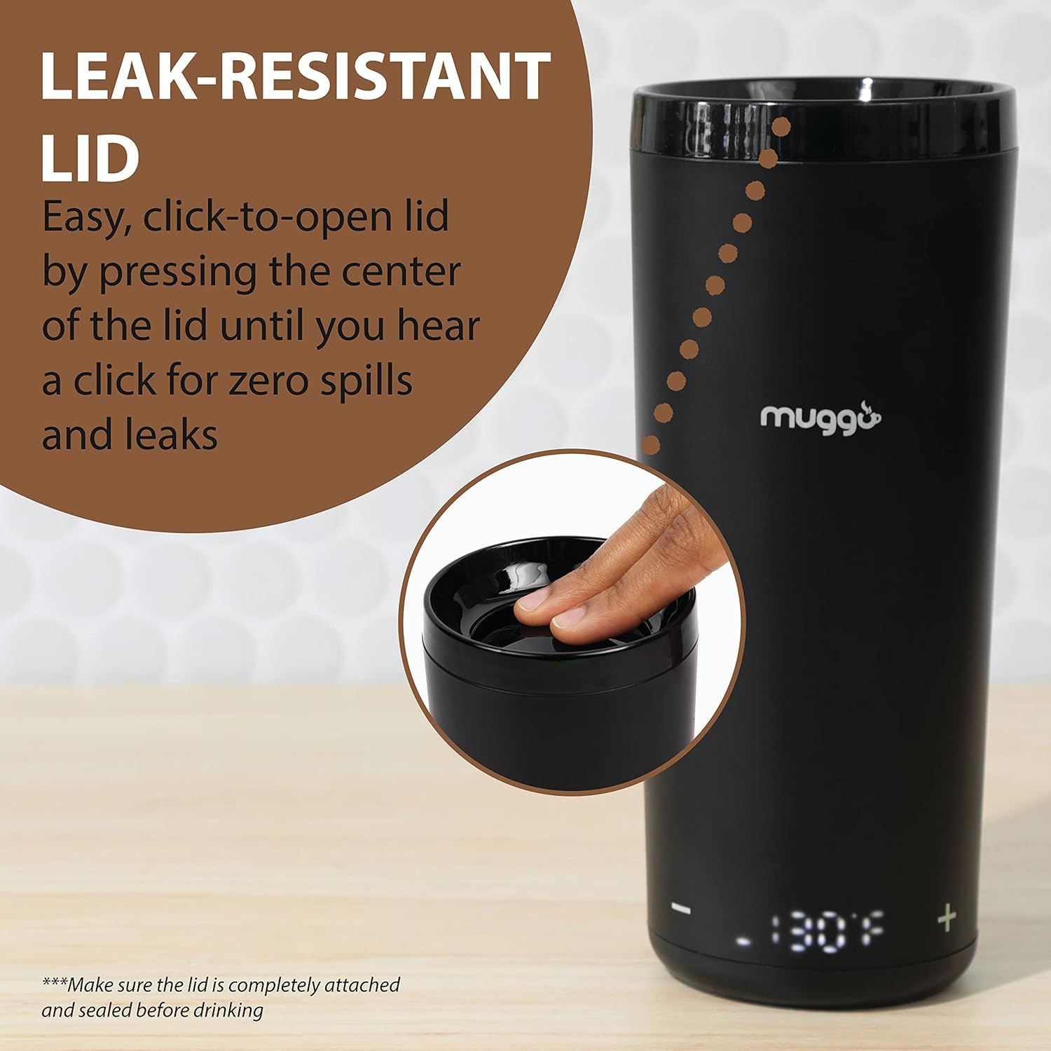 Muggo 12 oz Self-Heating Coffee Mug with 3-Hour Battery Life - USB Rechargeable Travel Mug for Coffee, Tea & Hot Beverages - Perfect for Office, Commuting & Outdoor Activities