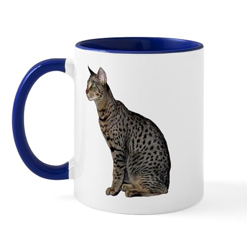 White/Navy Inside - Savannah Cat Mug