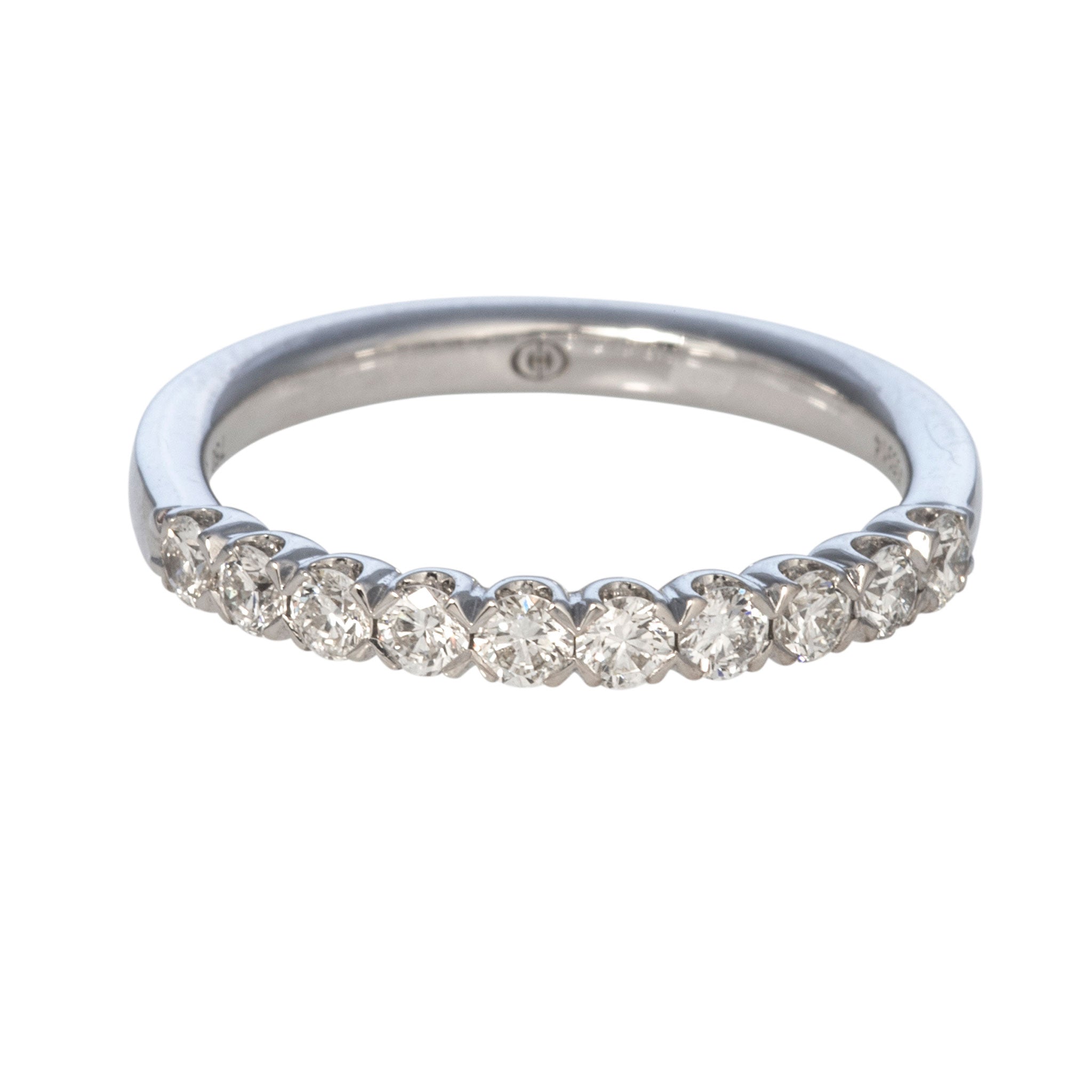 0.43 Carat Round Diamond 18K White Gold Half Eternity Band Ring - Perfect for Weddings, Anniversaries & Special Occasions