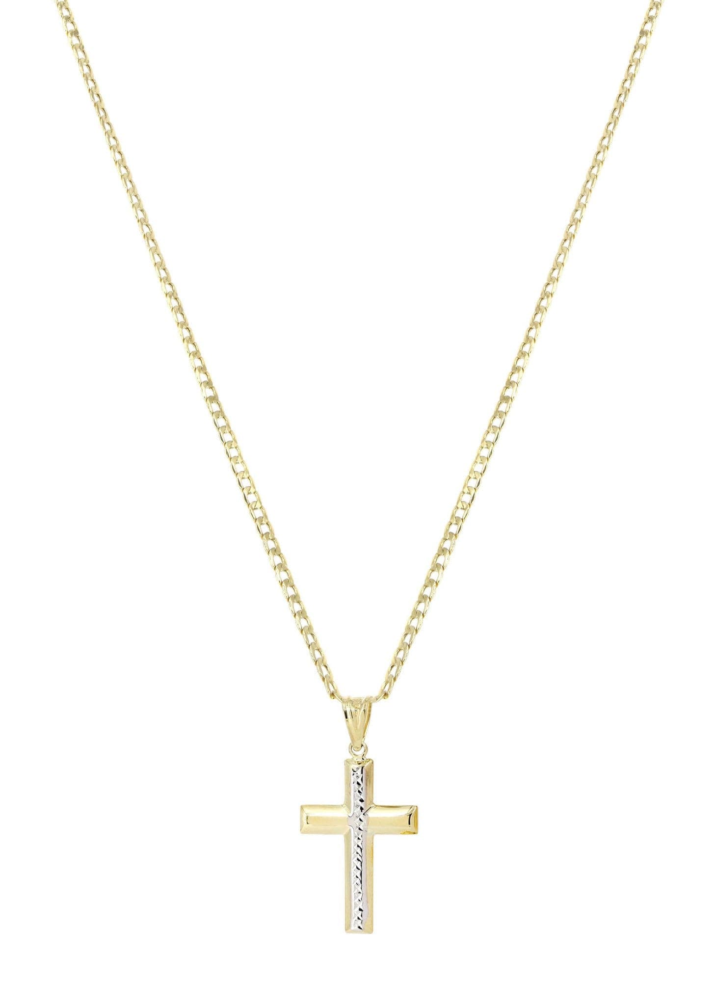 10K Gold Cross Necklace for Men - 5.58 Grams Religious Jewelry, Durable & Hypoallergenic - Perfect for Gifts, Church, Weddings & Everyday Wear