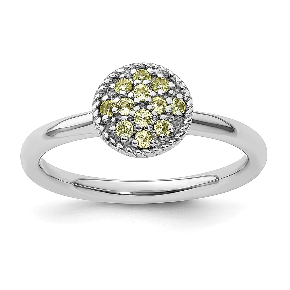 925 Sterling Silver Green Peridot Band Ring - August Birthstone Gemstone Jewelry for Women | Stackable Dainty Ring, Perfect Gift for Her | Ideal for Everyday Wear, Special Occasions & Stacking Looks