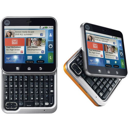 Motorola FlipOut DROID Unlocked Quadband GSM Smartphone - Stylish Flip Design for Business & Travel Use