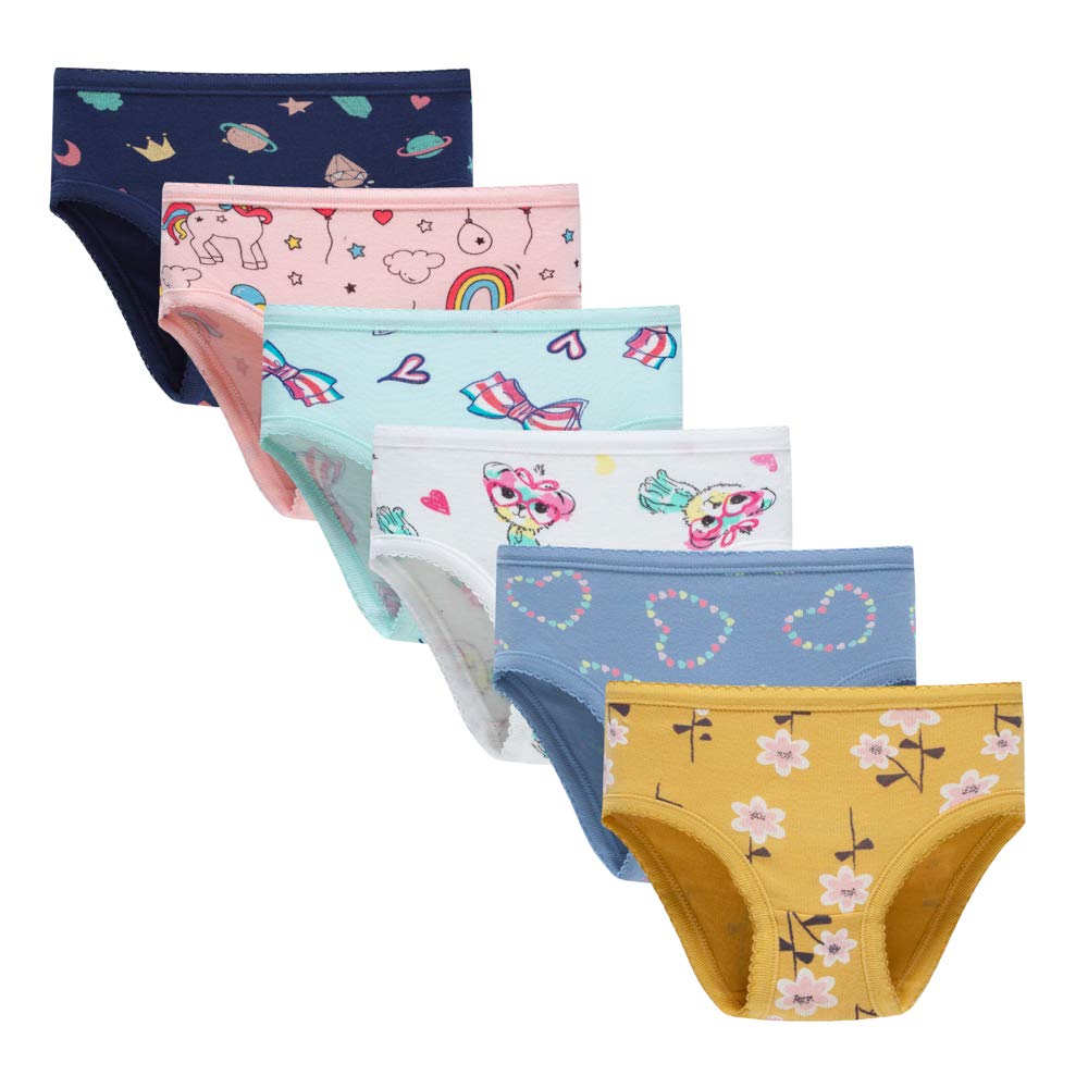 Benetia Girls' Cotton Underwear 4-Pack - Soft Breathable Comfort for Everyday Wear - Perfect for School, Play & Sleep
