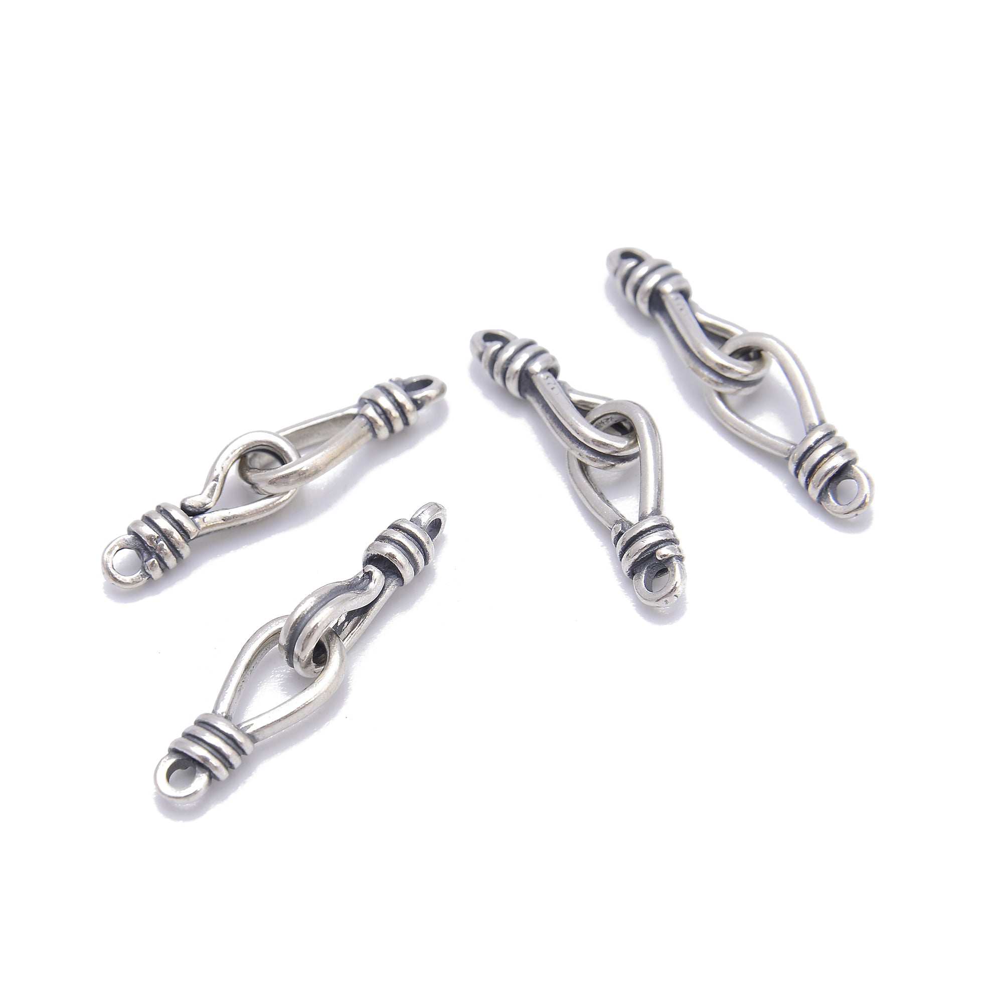925 Sterling Silver Double Rope Clasp - Anti-Tarnish, Size 6x33mm (2Pcs/Bag) - Perfect for Jewelry Making, Bracelets & Necklace DIY Projects